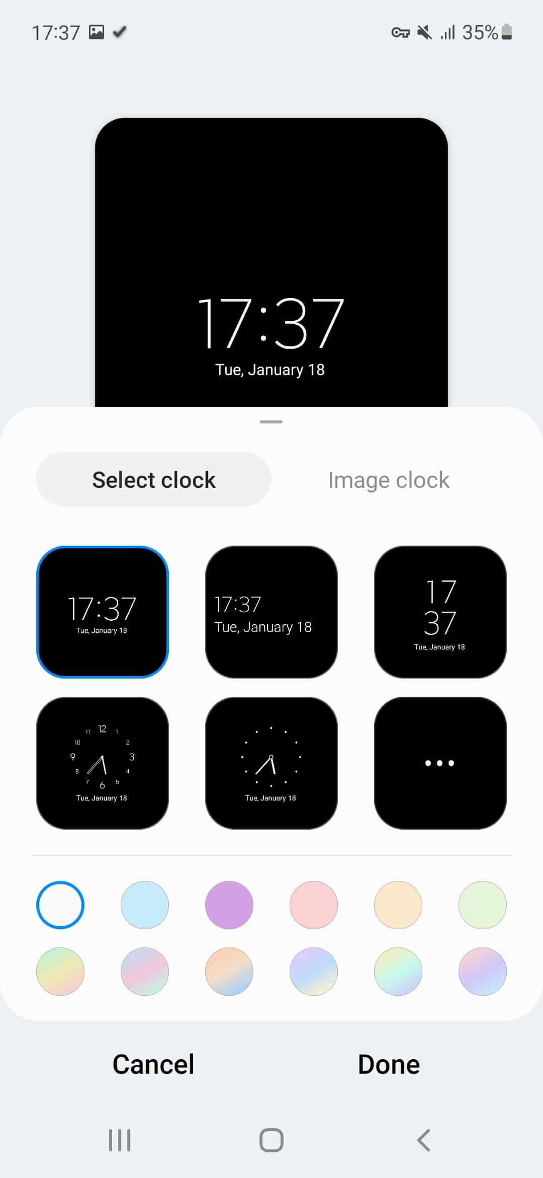 Clock on display
