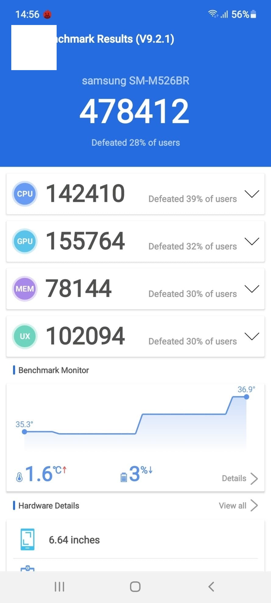 Galaxy m52 antutu benchmark