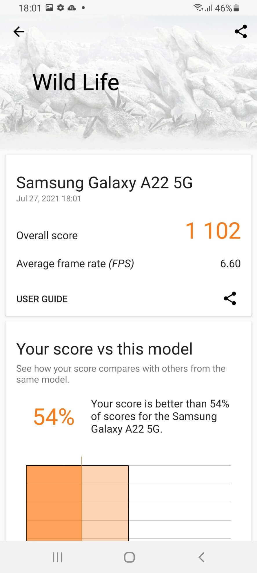 تست گلکسی a22 5g در بنچمارک معتبر